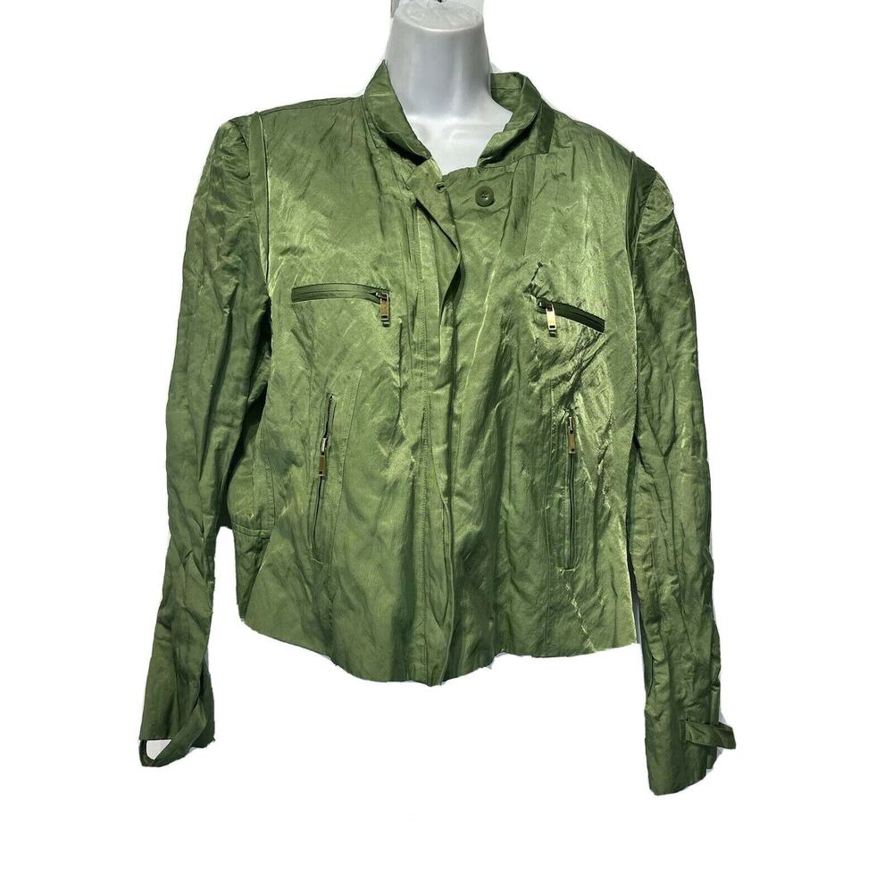 carlisle green moto zip up jacket Size 18